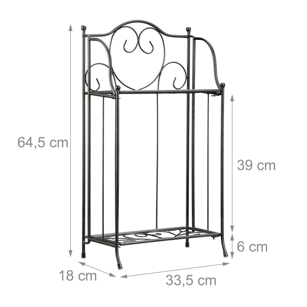 Suport metalic pentru flori, dimensiuni 64,5 x 33,5 x 18 cm, Relaxdays - imagine 5