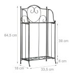 Suport metalic pentru flori, dimensiuni 64,5 x 33,5 x 18 cm, Relaxdays - imagine 5