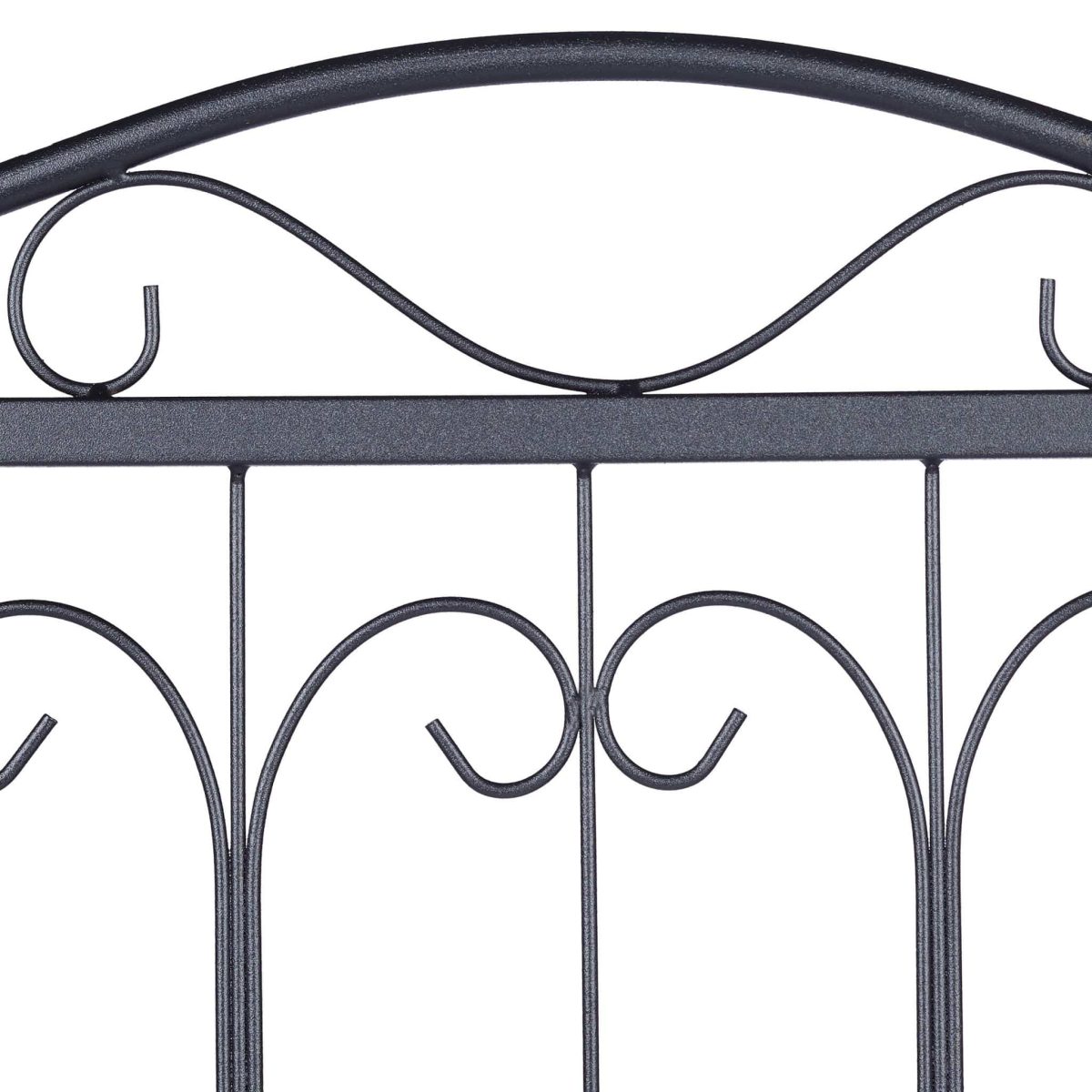 Gard decorativ metal vintage, cu infigere in sol, 4 piese, 47 x 56,5 x 1,5, negru - imagine 5