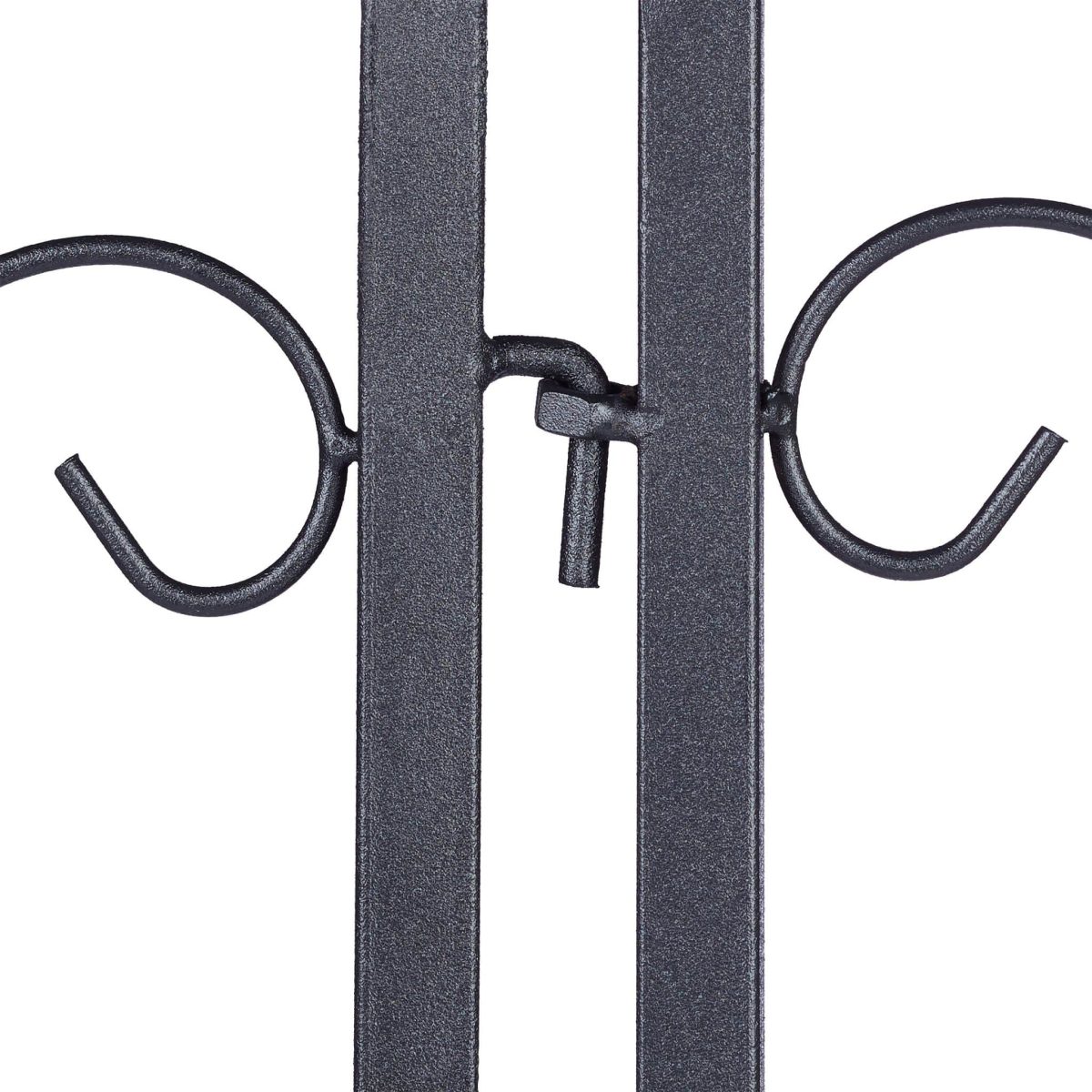 Gard decorativ metal vintage, cu infigere in sol, 4 piese, 47 x 56,5 x 1,5, negru - imagine 6