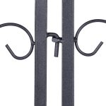 Gard decorativ metal vintage, cu infigere in sol, 4 piese, 47 x 56,5 x 1,5, negru - imagine 6