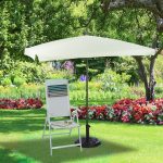 Umbrela de soare dreptunghiulara 200x120cm, protectie UV 40+, crem, Relaxdays - imagine 3