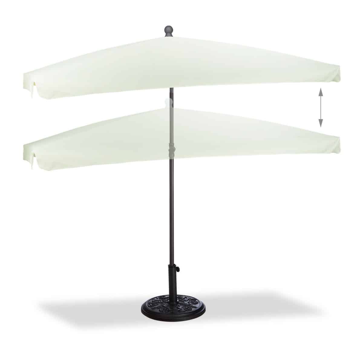 Umbrela de soare dreptunghiulara 200x120cm, protectie UV 40+, crem, Relaxdays - imagine 5