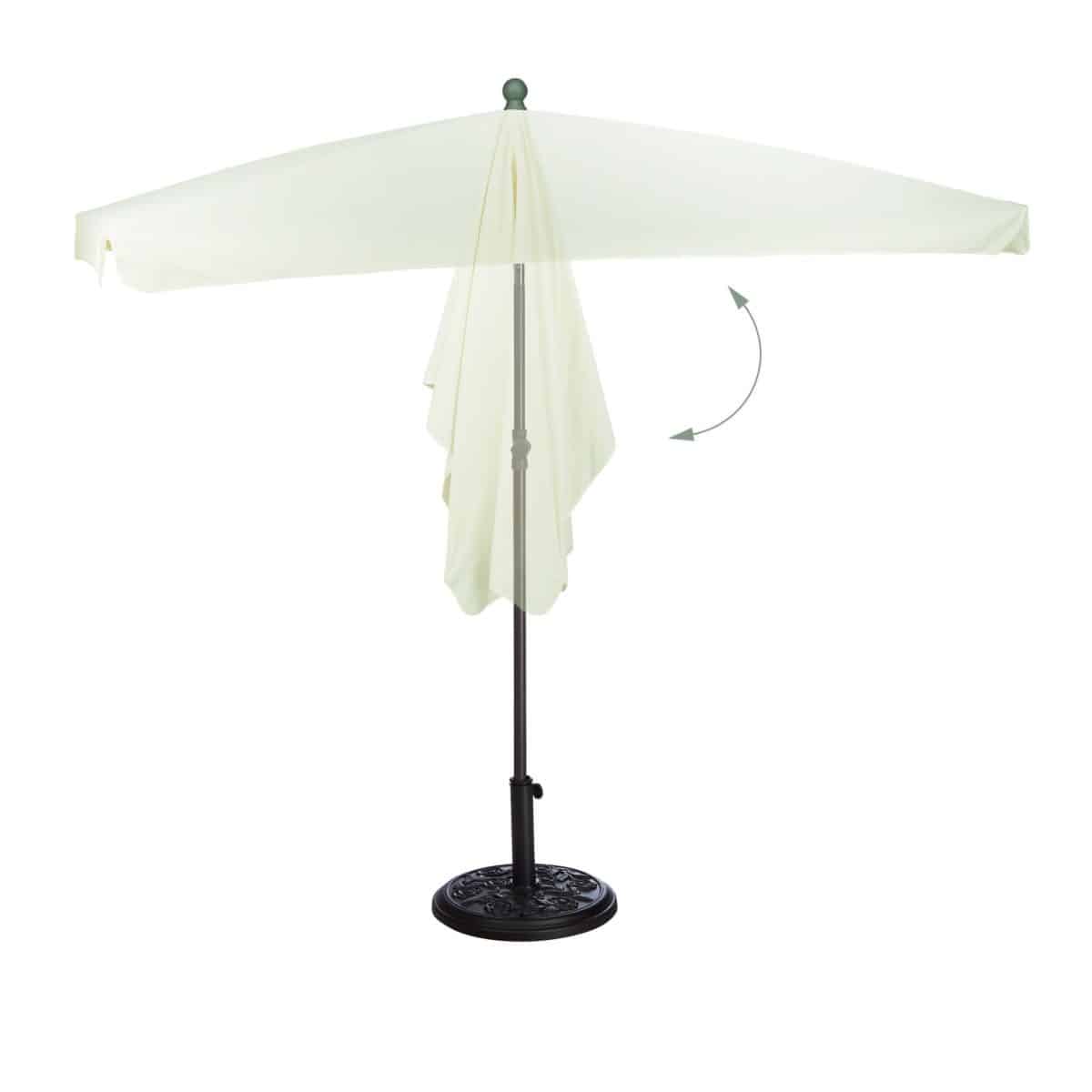 Umbrela de soare dreptunghiulara 200x120cm, protectie UV 40+, crem, Relaxdays - imagine 7