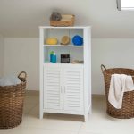 Dulap pentru baie, 4 rafturi, usi cu inchidere magnetica, bambus/MDF, 92 x 50 x 25,5 cm - imagine 2