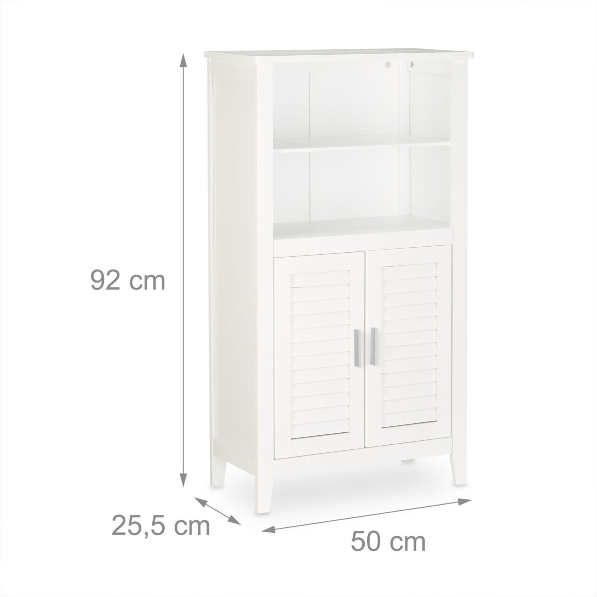 Dulap pentru baie, 4 rafturi, usi cu inchidere magnetica, bambus/MDF, 92 x 50 x 25,5 cm - imagine 4