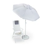Umbrela de soare, 180 cm, inclinabila, gri deschis - imagine 2