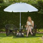 Umbrela de soare, 180 cm, inclinabila, gri deschis - imagine 4