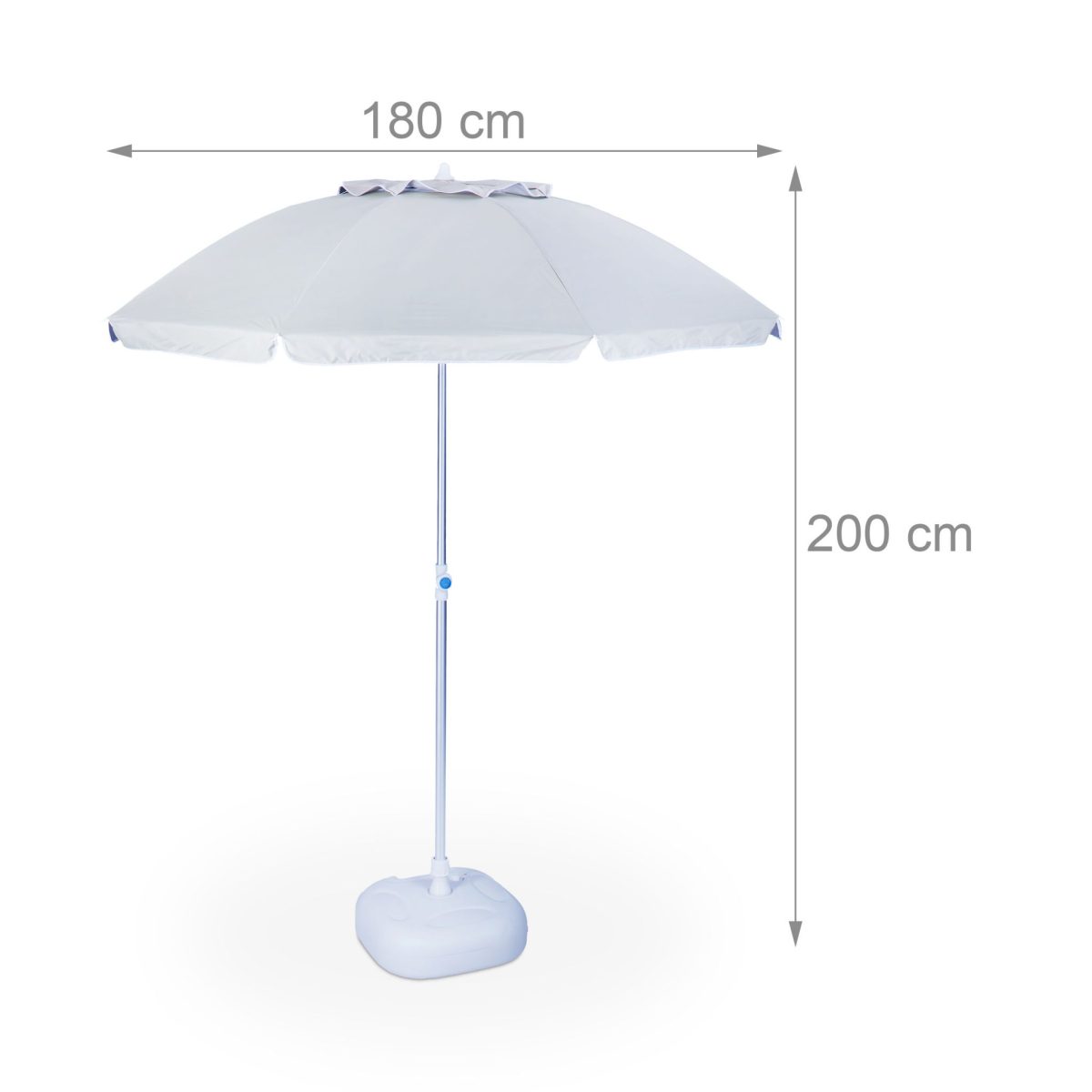 Umbrela de soare, 180 cm, inclinabila, gri deschis - imagine 5