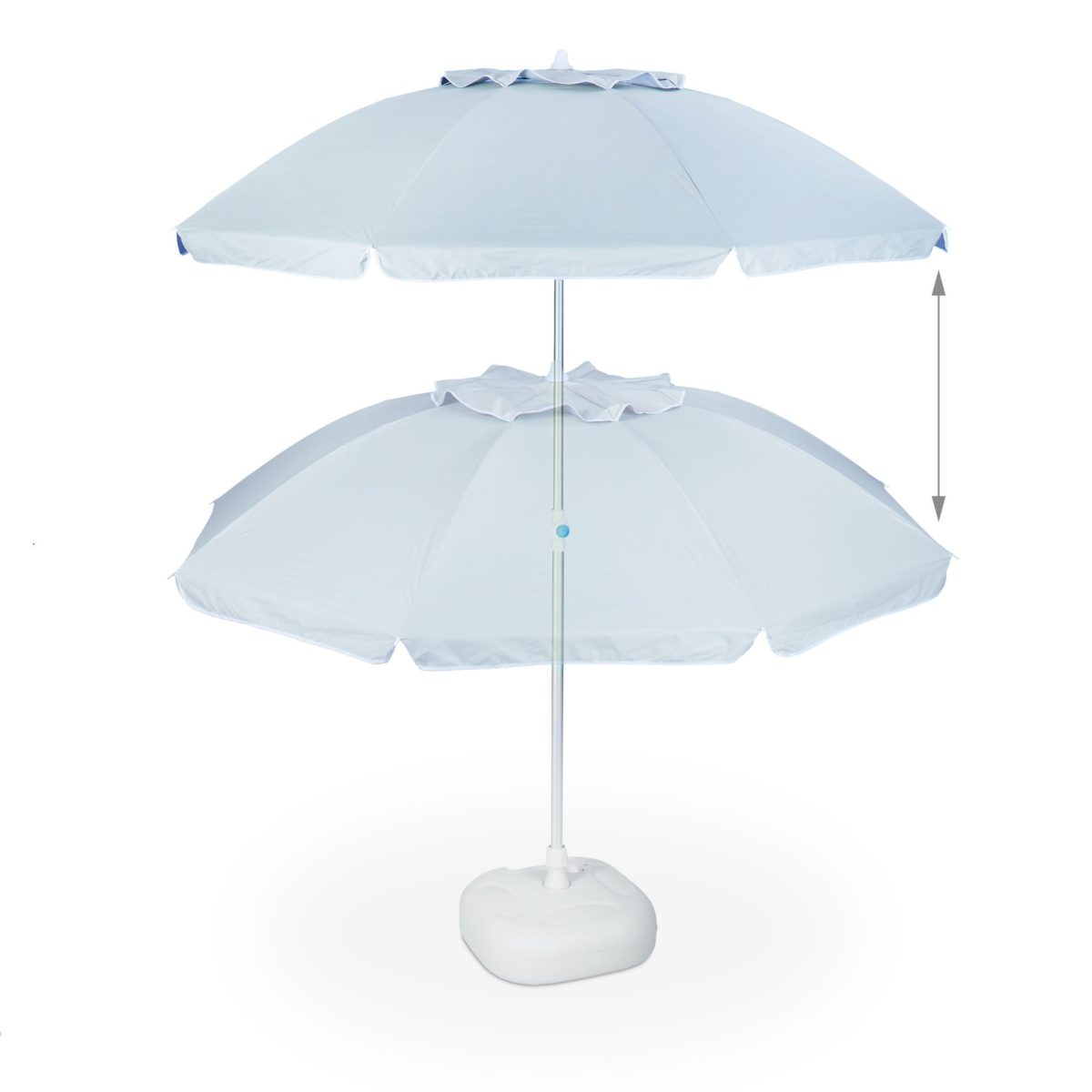 Umbrela de soare, 180 cm, inclinabila, gri deschis - imagine 7