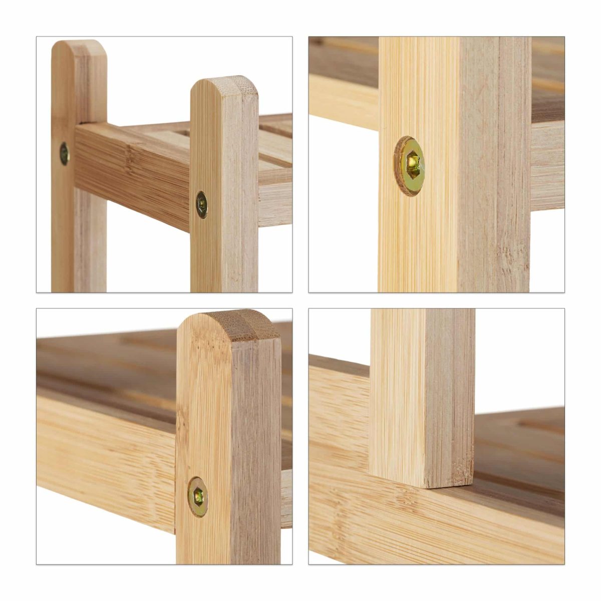 Raft cu 5 polite, diferite dimensiuni, din bambus, 121 x 33 x 28 cm - imagine 3