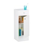 Dulap pentru baie, 2 rafturi, sertar, inchidere magnetica, MDF, 80 x 30,5 x 30,5 cm