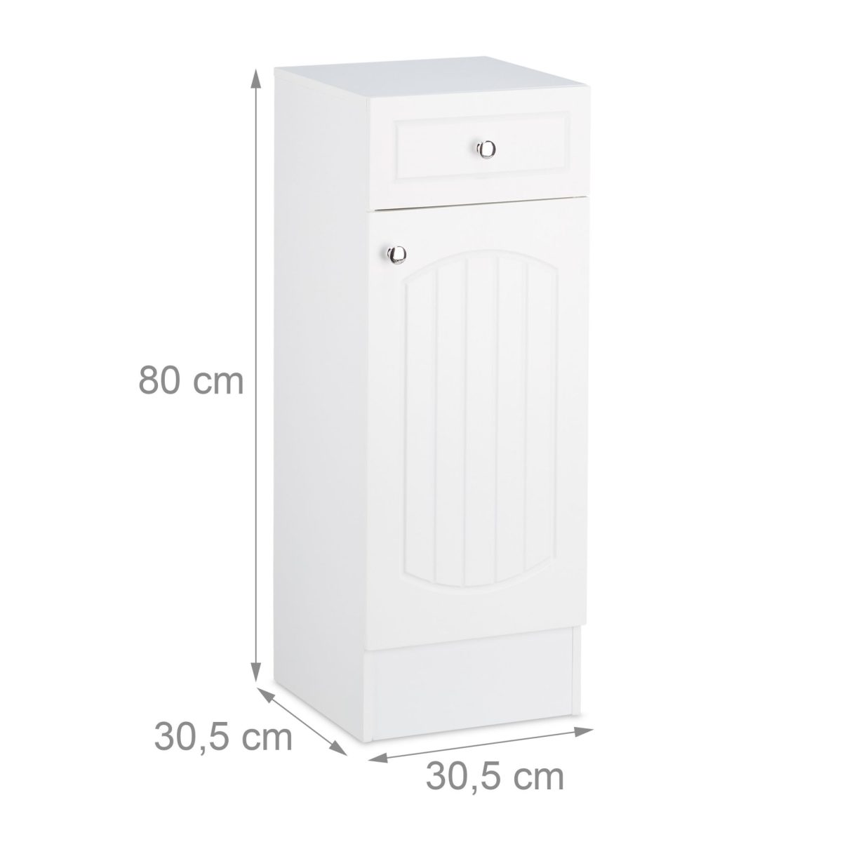 Dulap pentru baie, 2 rafturi, sertar, inchidere magnetica, MDF, 80 x 30,5 x 30,5 cm - imagine 4