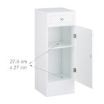 Dulap pentru baie, 2 rafturi, sertar, inchidere magnetica, MDF, 80 x 30,5 x 30,5 cm - imagine 5