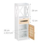Dulap lateral universal, 5 rafturi, MDF/bambus, 89 x 31,5 x 24,5 cm - imagine 5