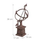 Decoratiune antica de gradina, Cadran Solar, cifre romane 1-6, fonta, 36 x 17 x 14 cm - imagine 5