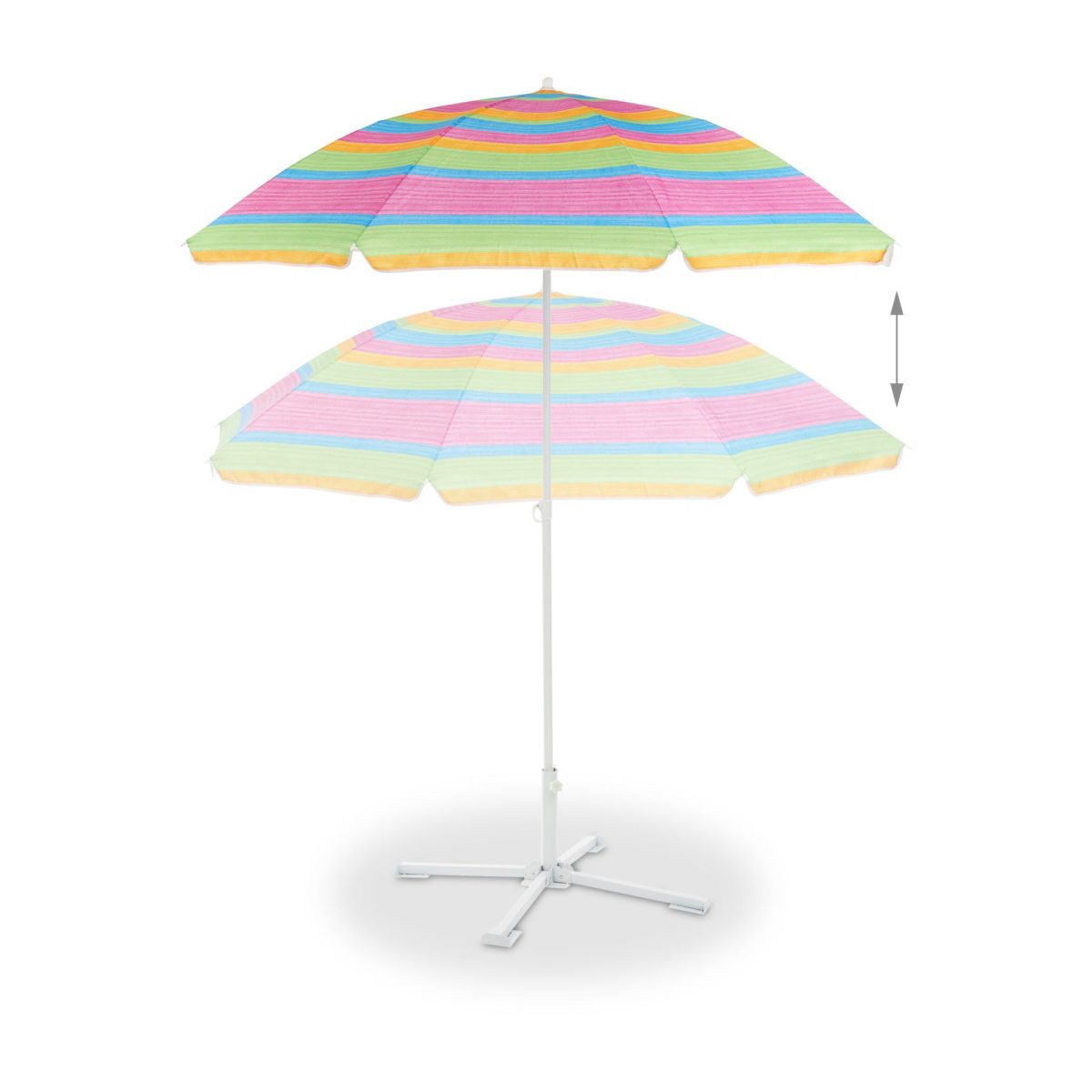 Umbrela de soare 210 cm diametru, multicolor, inaltime 195 cm, protectie UV 50+, Relaxdays - imagine 6
