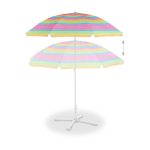 Umbrela de soare 210 cm diametru, multicolor, inaltime 195 cm, protectie UV 50+, Relaxdays - imagine 6