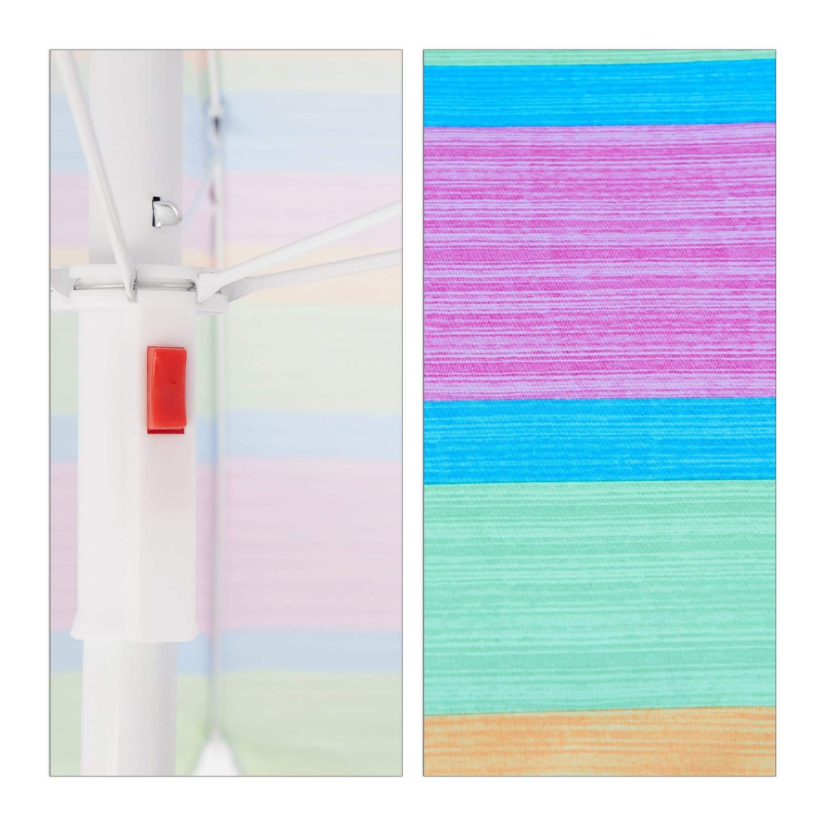 Umbrela de soare 210 cm diametru, multicolor, inaltime 195 cm, protectie UV 50+, Relaxdays - imagine 8