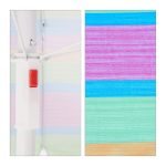 Umbrela de soare 210 cm diametru, multicolor, inaltime 195 cm, protectie UV 50+, Relaxdays - imagine 8