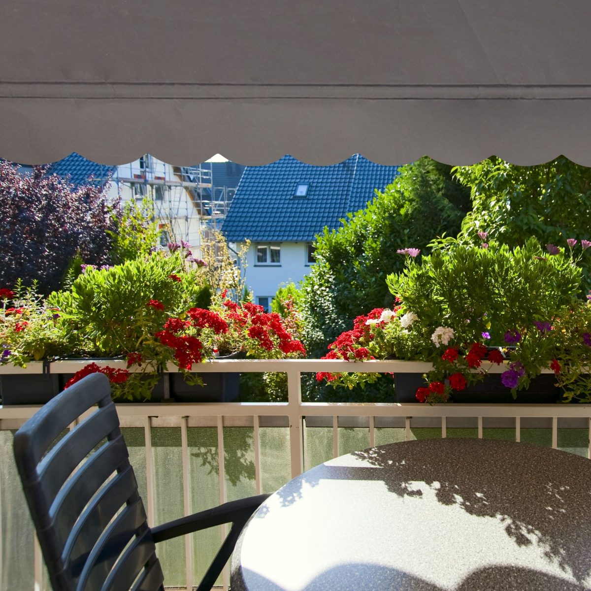 Copertina retractabila cu actionare manuala, 150x120cm, inaltime reglabila, gri, Relaxdays - imagine 3