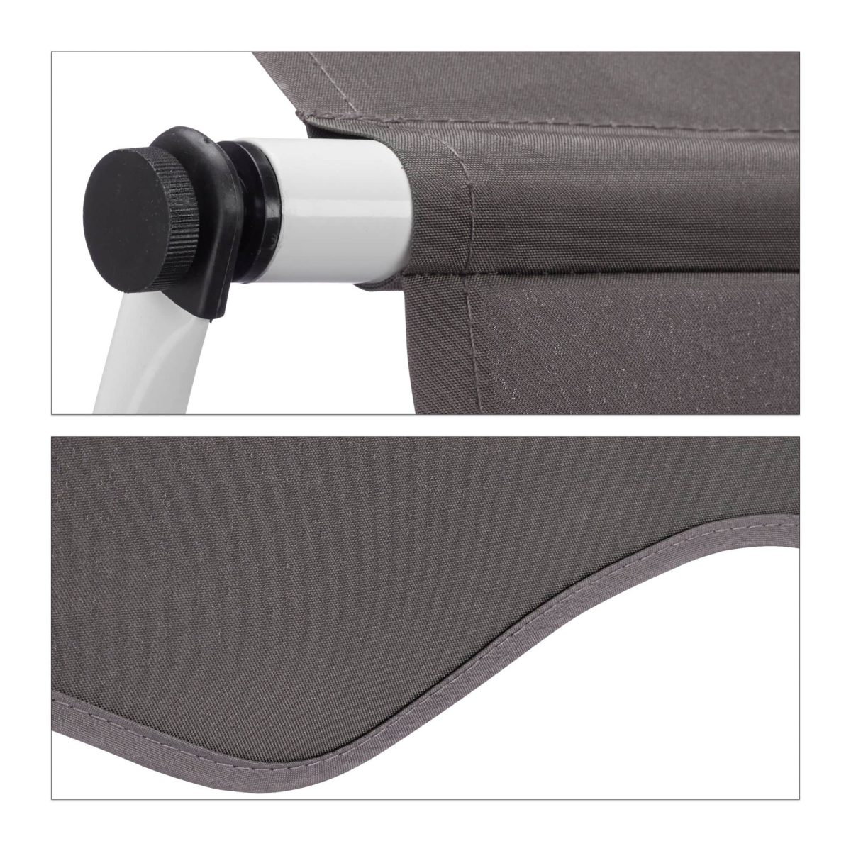 Copertina retractabila cu actionare manuala, 150x120cm, inaltime reglabila, gri, Relaxdays - imagine 6
