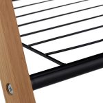 Suport pentru prosoape, 4 bare, raft, bambus/metal, 87 x 60,5 x 37,5 cm - imagine 7