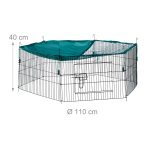 Cusca pentru iepuri/rozatoare cu acoperis de plasa, Ø 110 cm - imagine 4