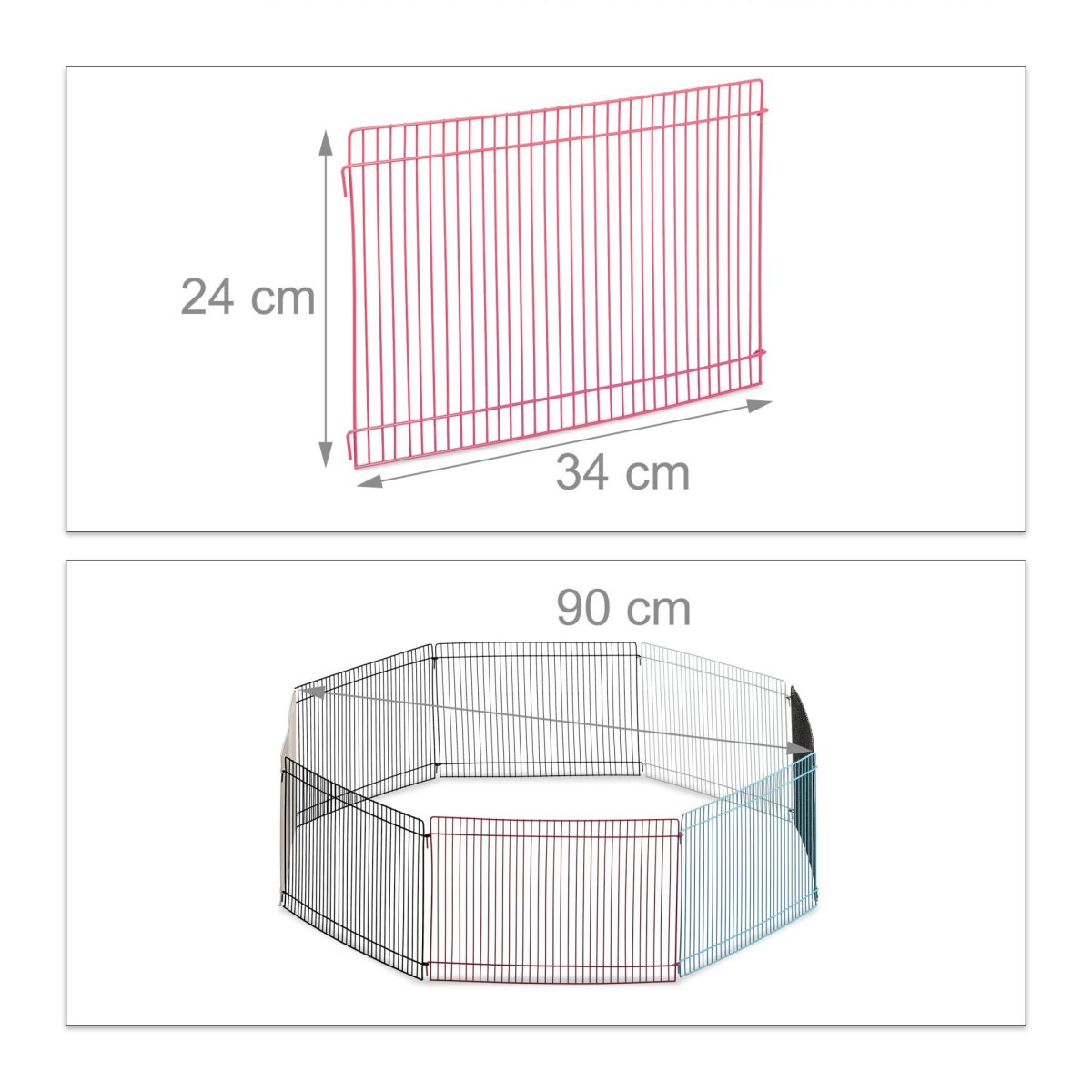 Tarc pentru animale mici de companie, 8 elemente, H 24 cm, Multicolor - imagine 4