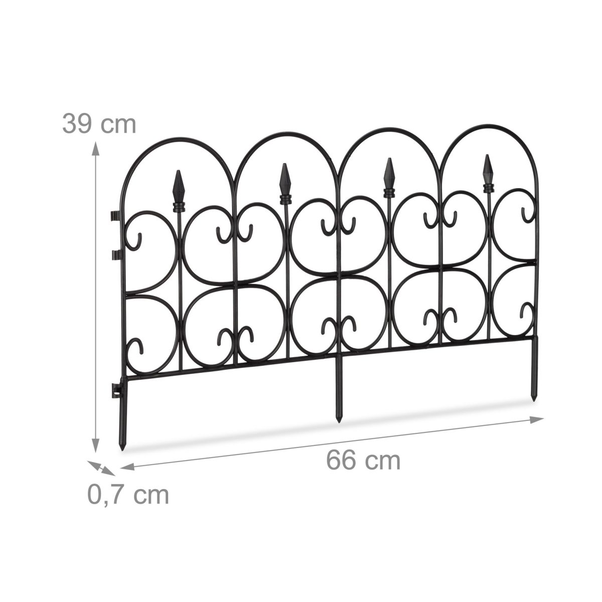 Gard decorativ de gradina, cu infigere in sol, plastic, 135 x 66 cm - imagine 4
