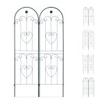 Set 2 arcade metalice de gradina pentru flori cataratoare, verde inchis, 180 x 50 cm, model A