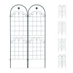 Set 2 arcade metalice de gradina pentru flori cataratoare, verde inchis, 180 x 50cm, model B