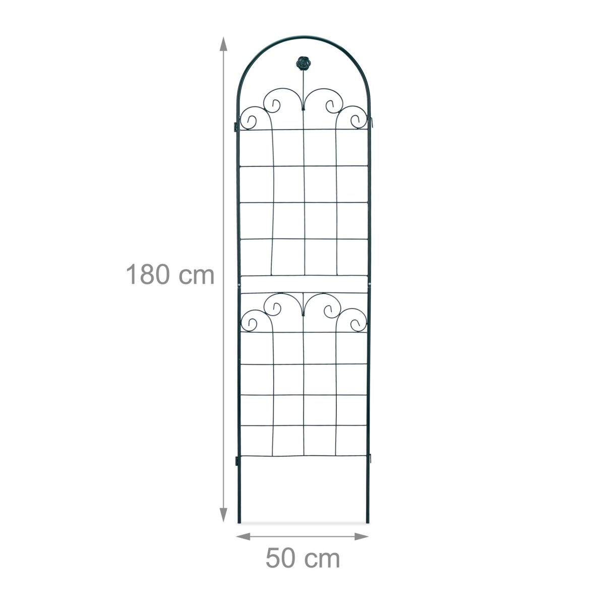 Set 2 arcade metalice de gradina pentru flori cataratoare, verde inchis, 180 x 50cm, model B - imagine 4