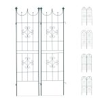 Set 2 arcade metalice de gradina pentru flori cataratoare, verde inchis, 180 x 50 cm, model C