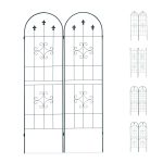 Set 2 arcade metalice de gradina pentru flori cataratoare, verde inchis, 180 x 50 cm, model D