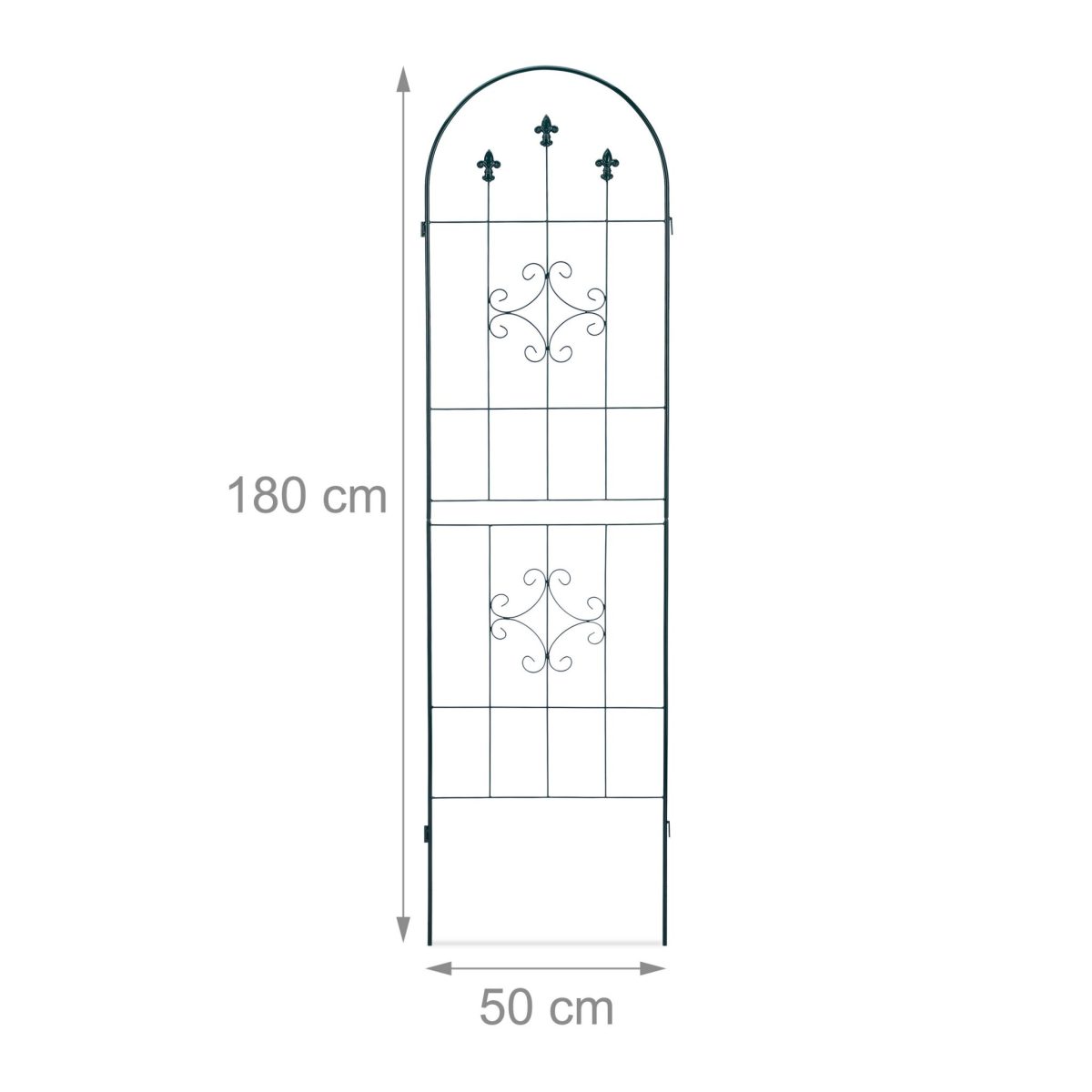 Set 2 arcade metalice de gradina pentru flori cataratoare, verde inchis, 180 x 50 cm, model D - imagine 3