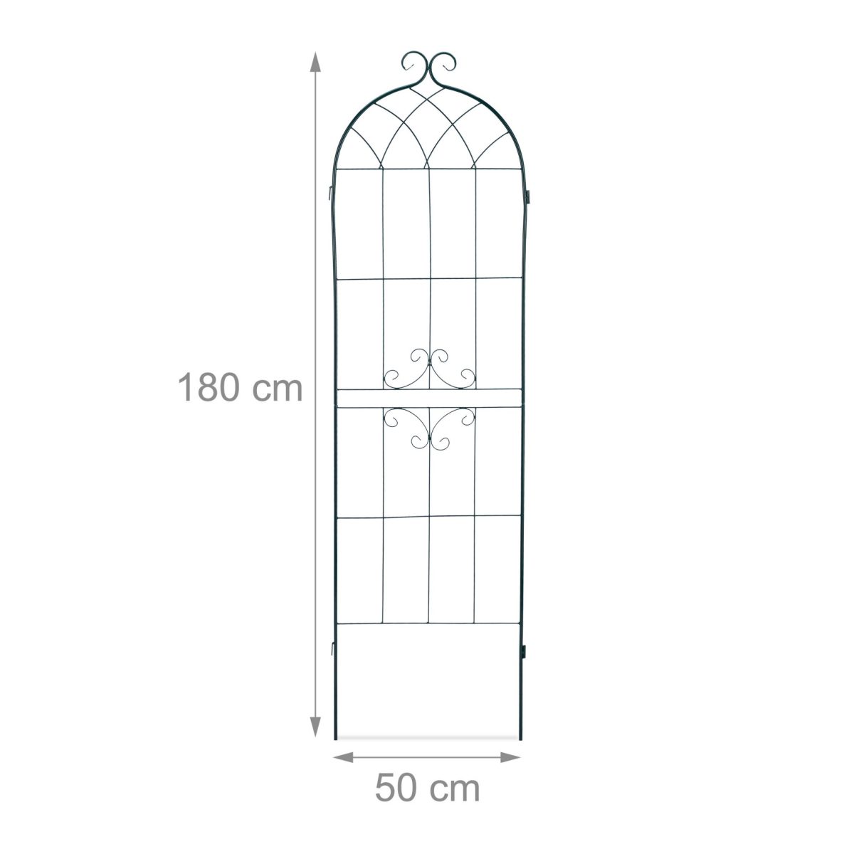Set 2 arcade metalice de gradina pentru flori cataratoare, verde inchis, 180 x 50 cm, model E - imagine 3
