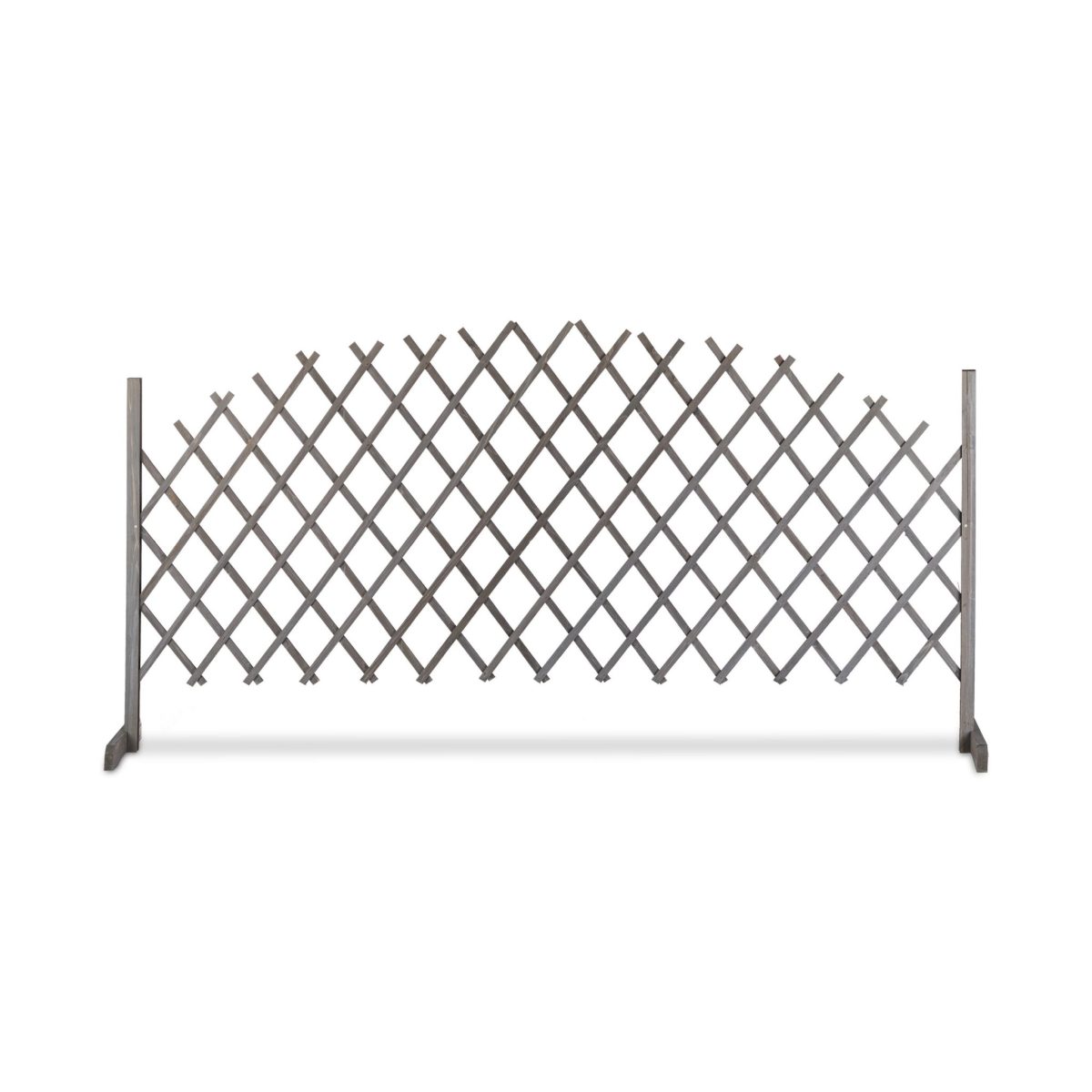 Spalier extensibil pentru flori cataratoare, lemn, Relaxdays, H 98-108cm, L 37-200cm, gri - imagine 6