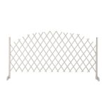 Spalier extensibil pentru flori cataratoare, lemn, H 98-108cm, L 37-200cm, Relaxdays, alb - imagine 5