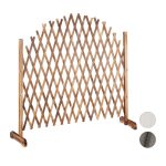 Spalier extensibil pentru flori cataratoare, lemn, Relaxdays, H 98-108 cm, L 37-200 cm, maro deschis