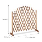 Spalier extensibil pentru flori cataratoare, lemn, Relaxdays, H 98-108 cm, L 37-200 cm, maro deschis - imagine 3