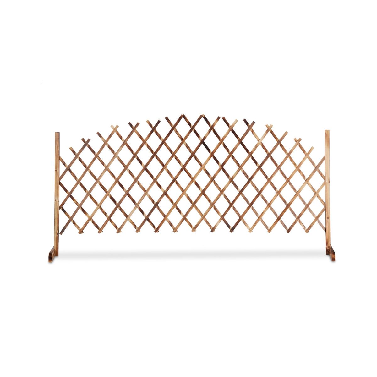 Spalier extensibil pentru flori cataratoare, lemn, Relaxdays, H 98-108 cm, L 37-200 cm, maro deschis - imagine 4