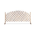 Spalier extensibil pentru flori cataratoare, lemn, Relaxdays, H 98-108 cm, L 37-200 cm, maro deschis - imagine 4