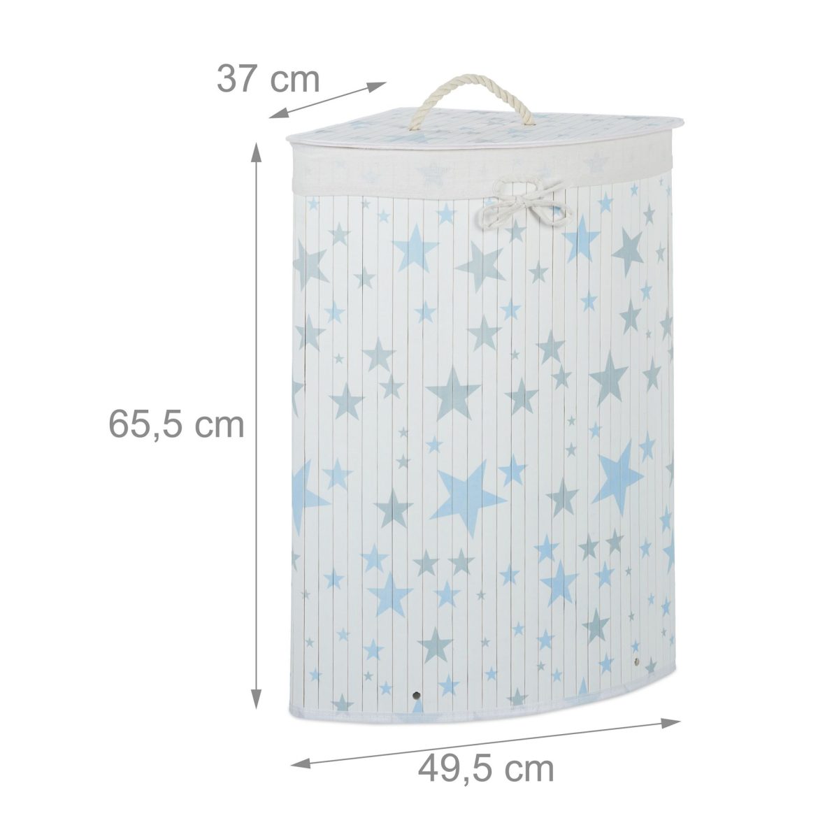 Cos rufe de colt, 60 l, bambus, model stele, 65,5 x 49,5 x 37 cm - imagine 3