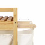 Cos de rufe cu 2 compartimente si raft pentru depozitare, Relaxdays, capacitate 30 l fiecare compartiment, 73 x 63,5 x 33 cm - imagine 7