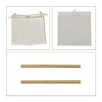 Raft de baie cu cos de rufe textil, 44 l, bambus/MDF, 65 x 68 x 33 cm - imagine 7