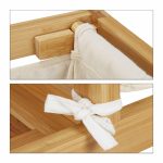 Raft de baie cu cos de rufe textil, 44 l, bambus/MDF, 65 x 68 x 33 cm - imagine 8