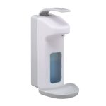 Dispenser-dozator, sapun lichid, manual, tava de picurare, 1000 ml, alb/gri, 33 x 15,5 x 22 cm