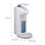 Dispenser-dozator, sapun lichid, manual, tava de picurare, 1000 ml, alb/gri, 33 x 15,5 x 22 cm - imagine 4