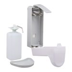 Dispenser-dozator, sapun lichid, manual, tava de picurare, 1000 ml, alb/gri, 33 x 15,5 x 22 cm - imagine 6